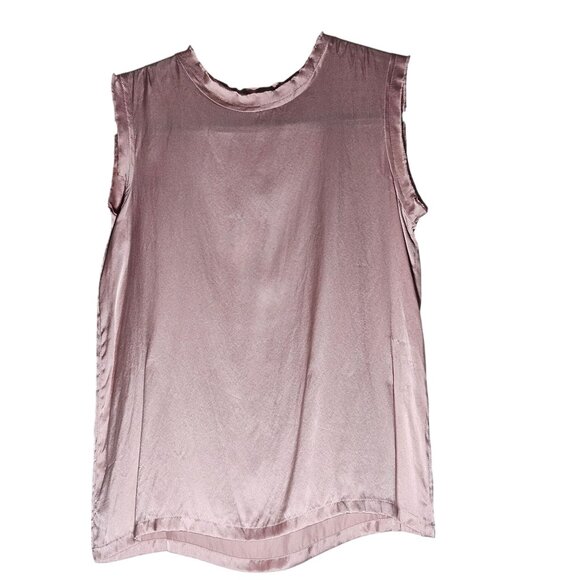 Mulberry Silk Woman Pink Tank Top Size Small Minimalist Satin Clean Girl - Picture 3 of 10